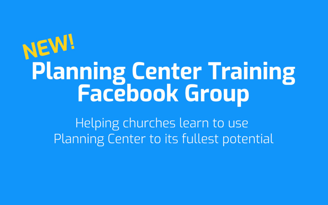 Planning Center Training Facebook Group